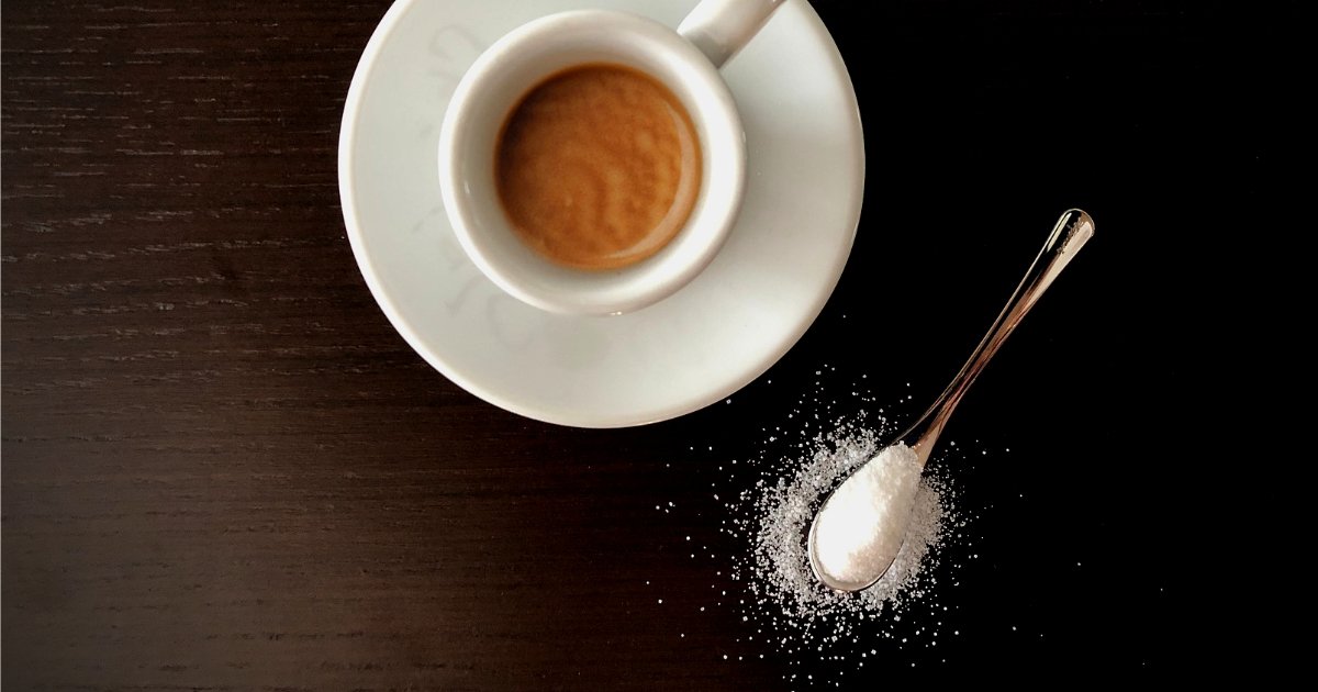coffee and sugar on a spoon