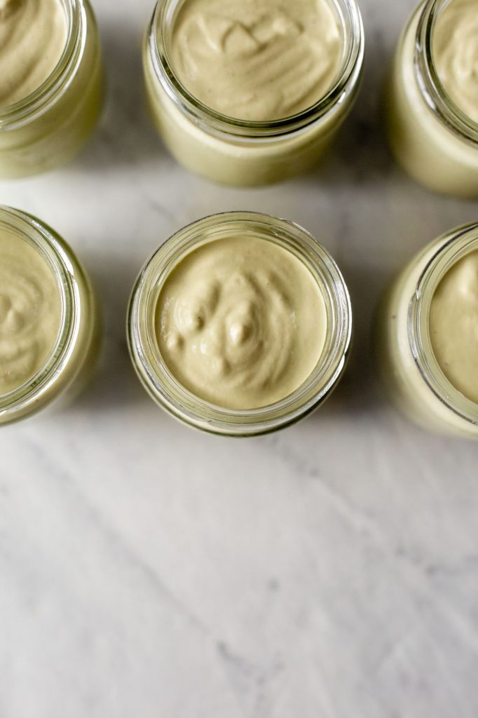 How to Make Homemade Yogurt with Matcha and Vanilla (Dairy-Free)