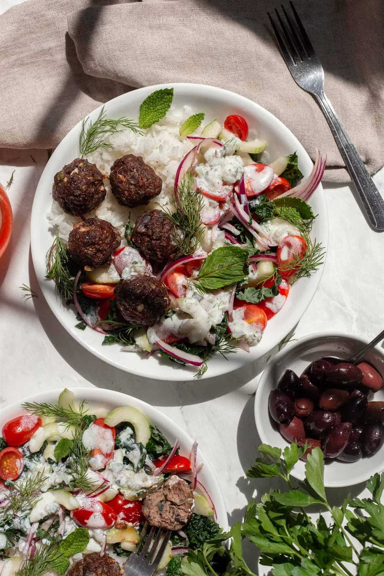 Easy Greek Meatballs with Tzatziki Sauce Dressing