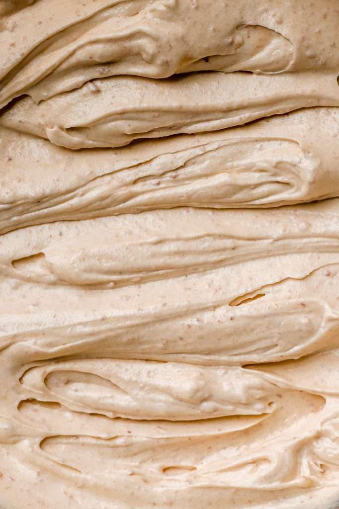 a close up of the soft fluffy texture of whipped miso butter. 
