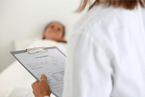 A doctor giving information to their patient