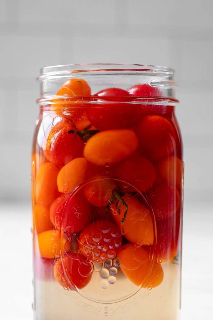 Homemade Tomato Vinegar Made With Heirloom Cherry Tomatoes
