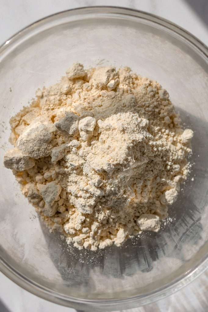 einkorn flour in a glass bowl